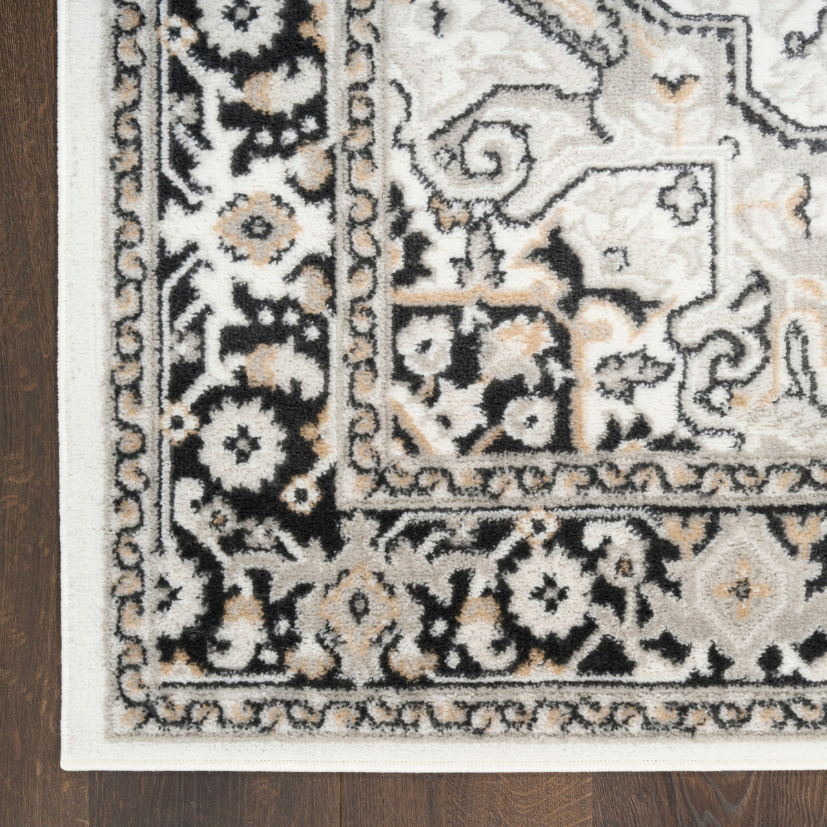 nourison dekor dek08 ivory charcoal rug