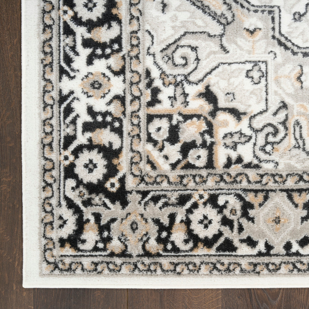 nourison dekor dek08 ivory charcoal rug