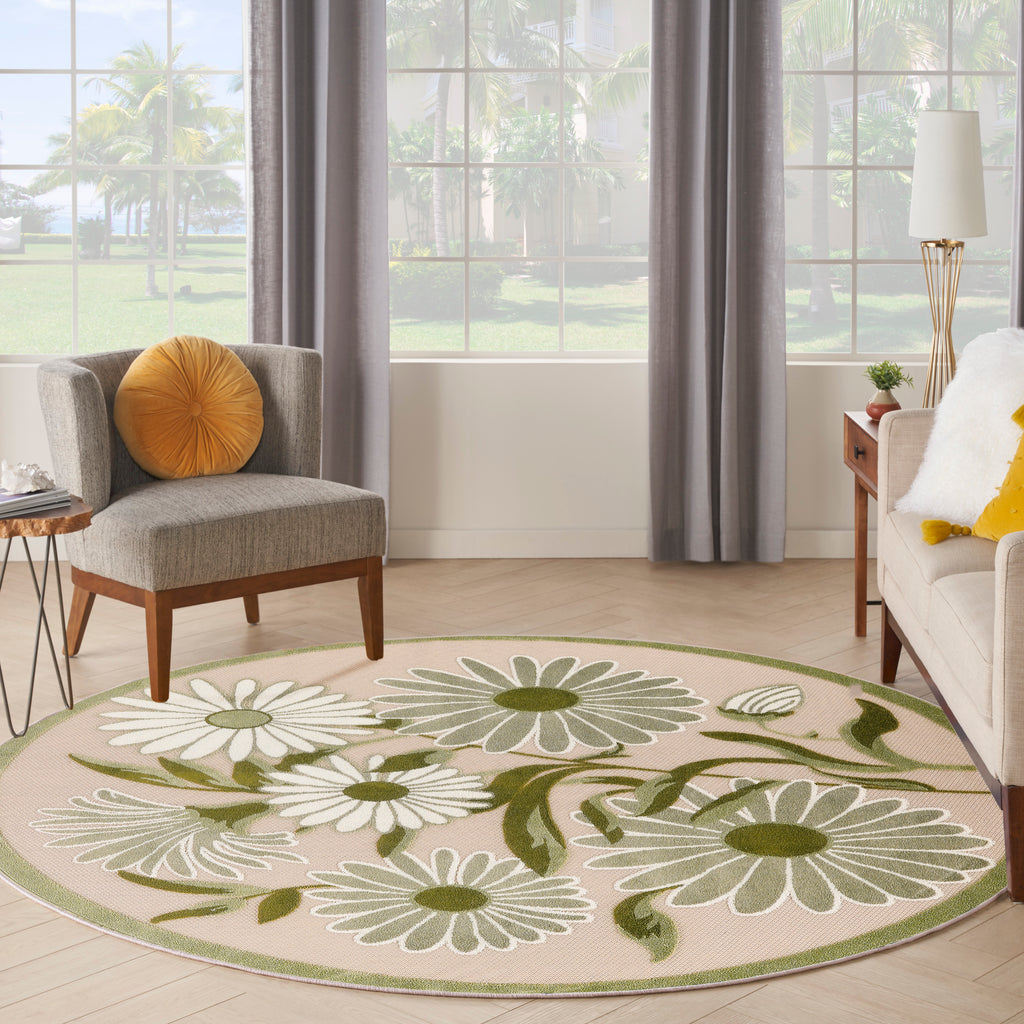 nourison aloha alh33 ivory green rug