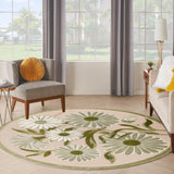 nourison aloha alh33 ivory green rug