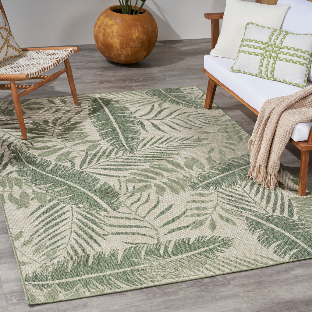 nourison garden oasis goa02 ivory green rug
