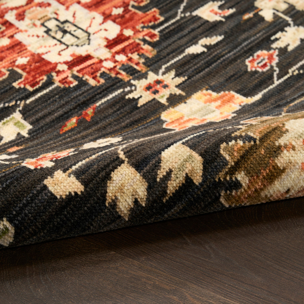 nourison antique bloom anb01 black rug