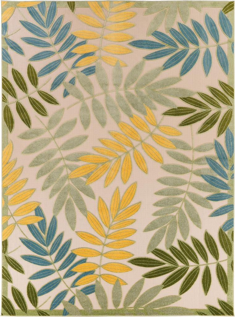 nourison aloha alh18 green multicolor rug
