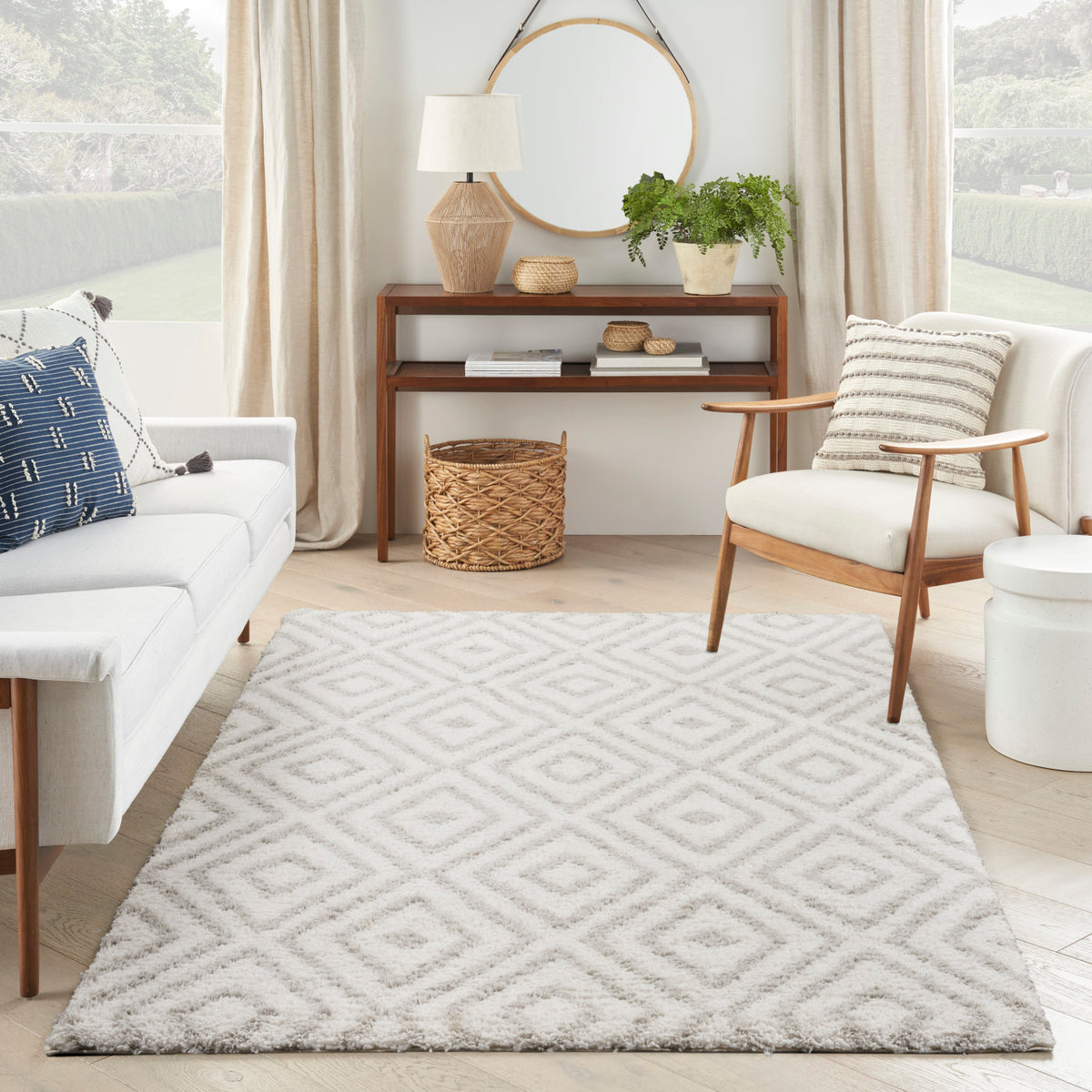 nourison modern shag mmd01 ivory silver rug
