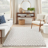 nourison modern shag mmd01 ivory silver rug