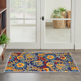 nourison aloha alh17 navy multicolor rug