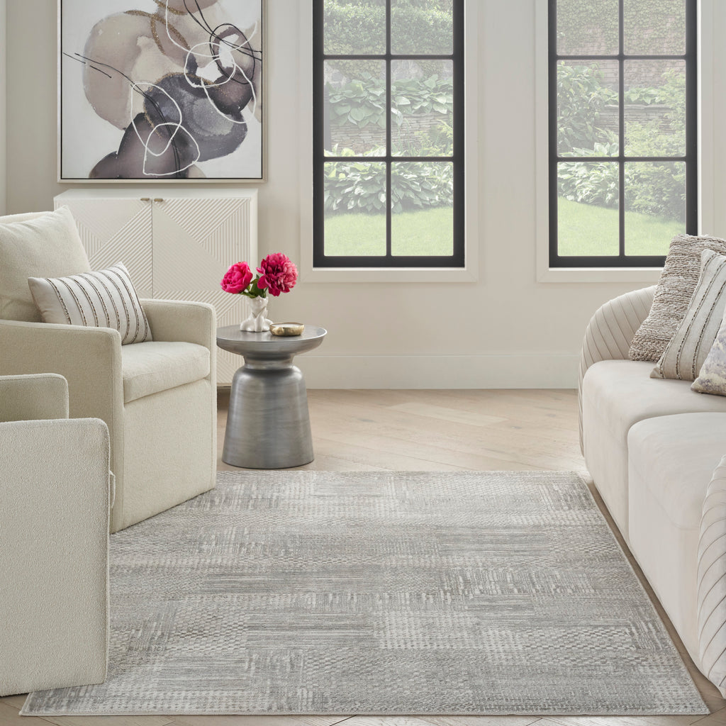 nourison glitz glz09 silver grey rug