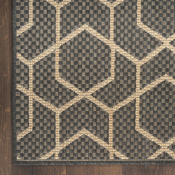 nourison horizon indoor outdoor hoz01 charcoal rug