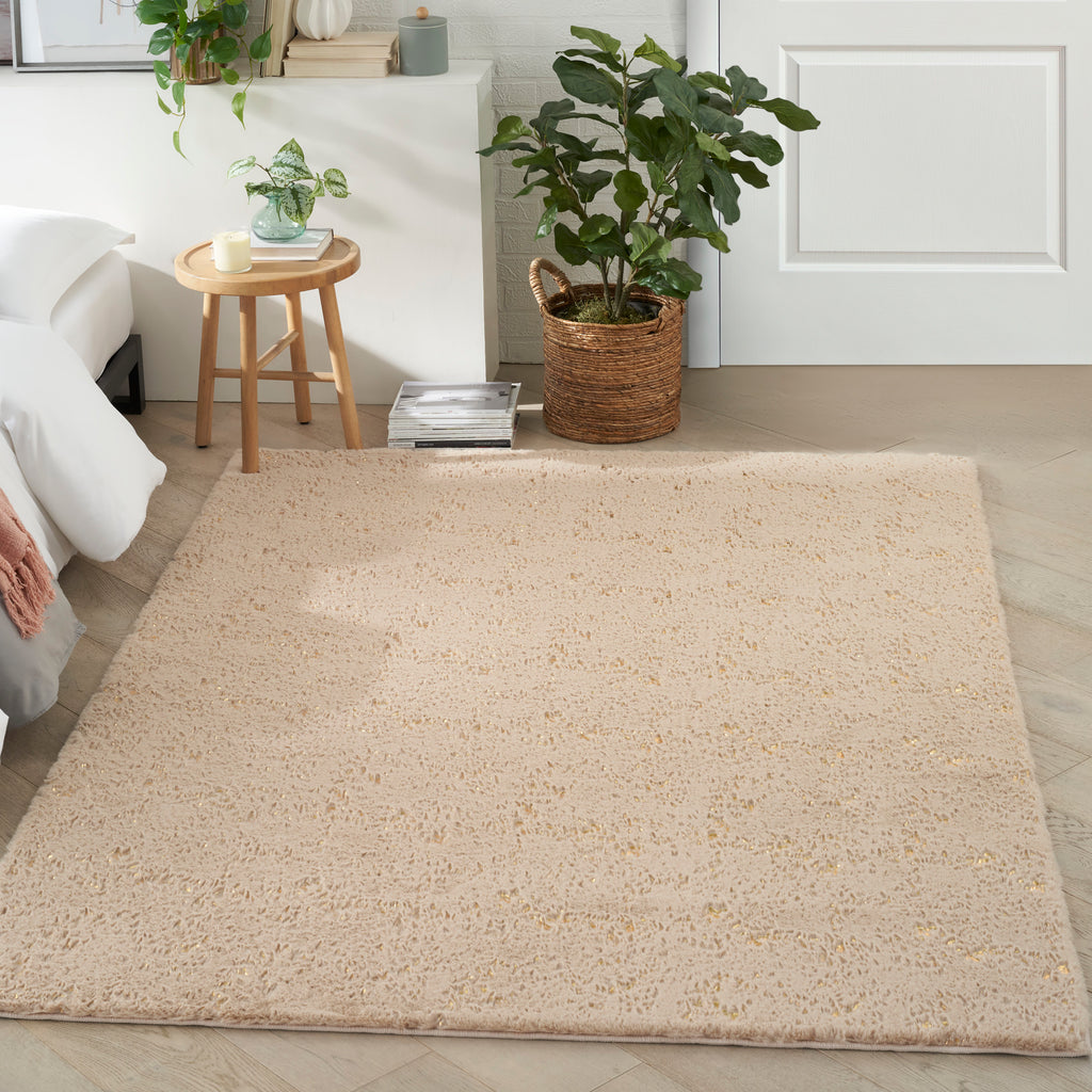 nourison cozy shimmer csh01 beige gold rug