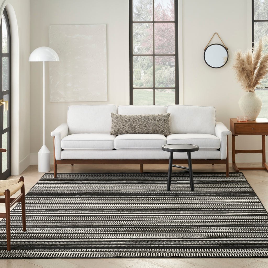nourison grafix grf41 black white rug