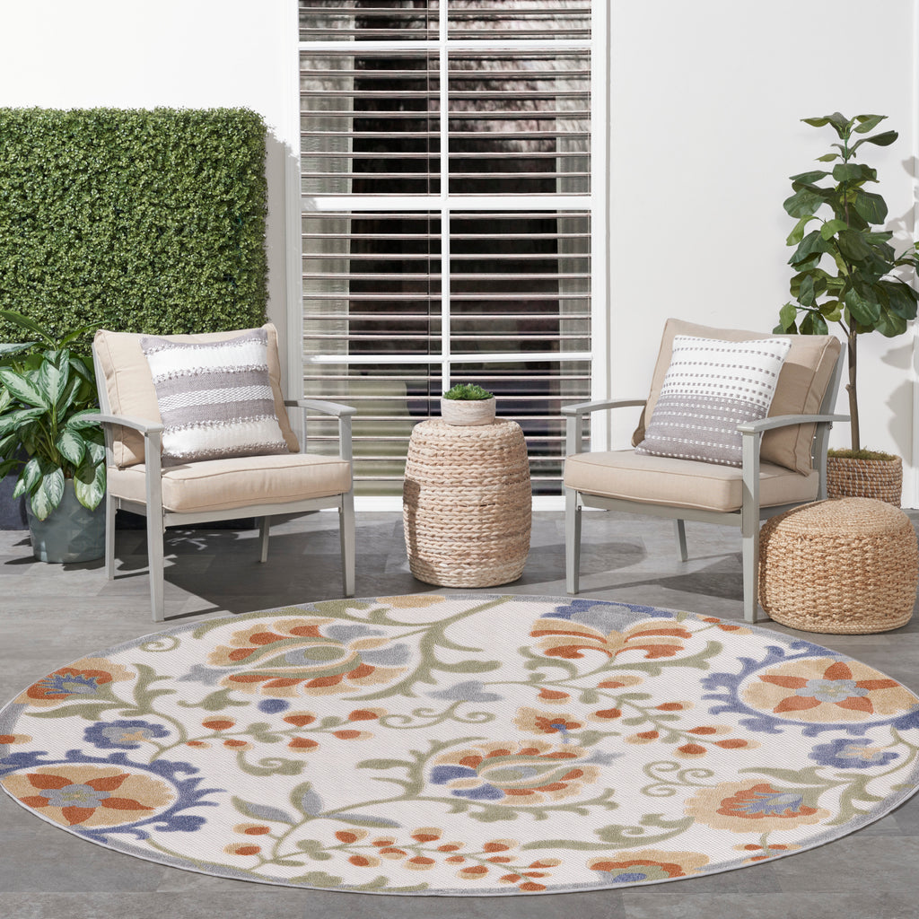 nourison aloha alh17 ivory blue rug