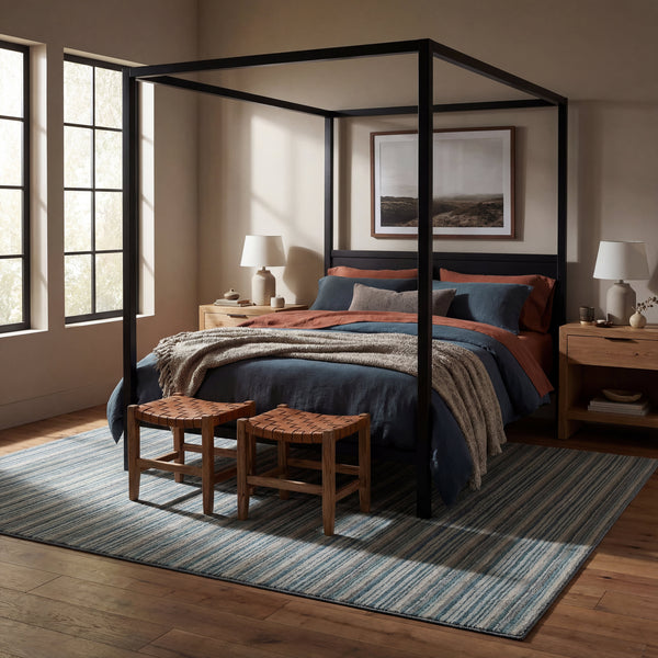 dash albert brindle stripe da2500 blue loom knotted wool rug
