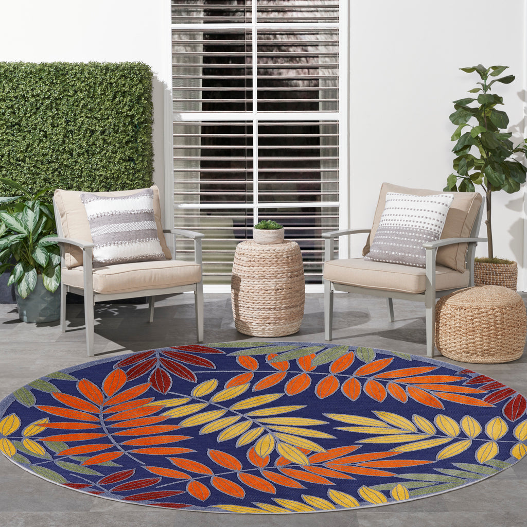 nourison aloha alh18 navy multicolor rug