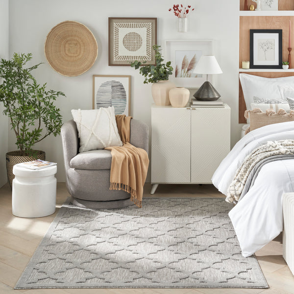 nourison easy care nes01 silver grey rug
