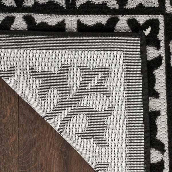 nourison aloha alh34 black white rug