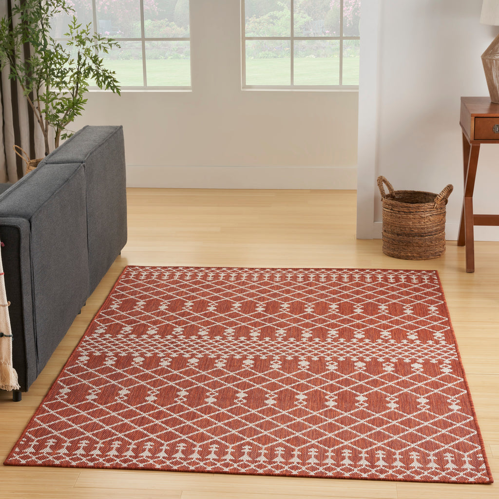 nourison positano pos02 terracotta rug