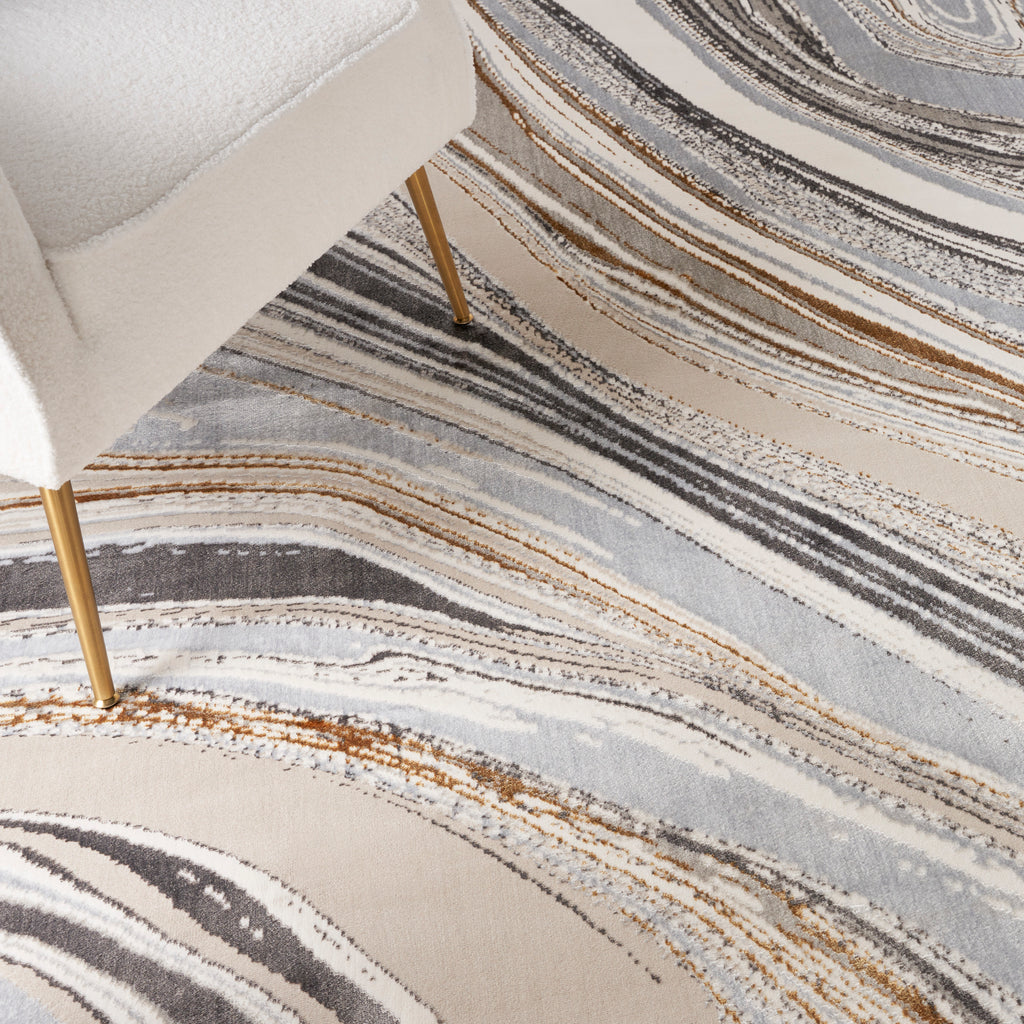 nourison glitz glz21 grey gold rug