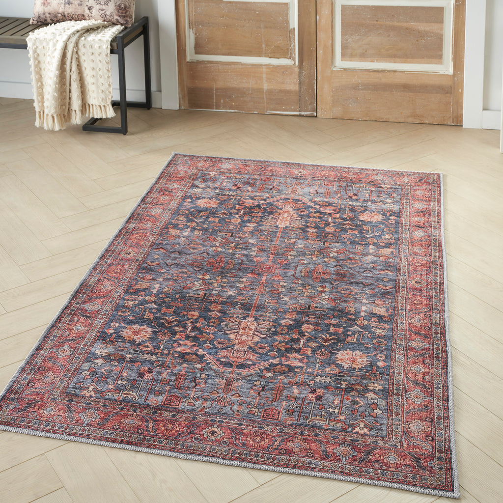 nourison grand washables grw02 navy brick rug