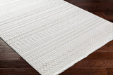 Hauteloom Limited Edition CIRA01 White Machine Made Polyester Rug