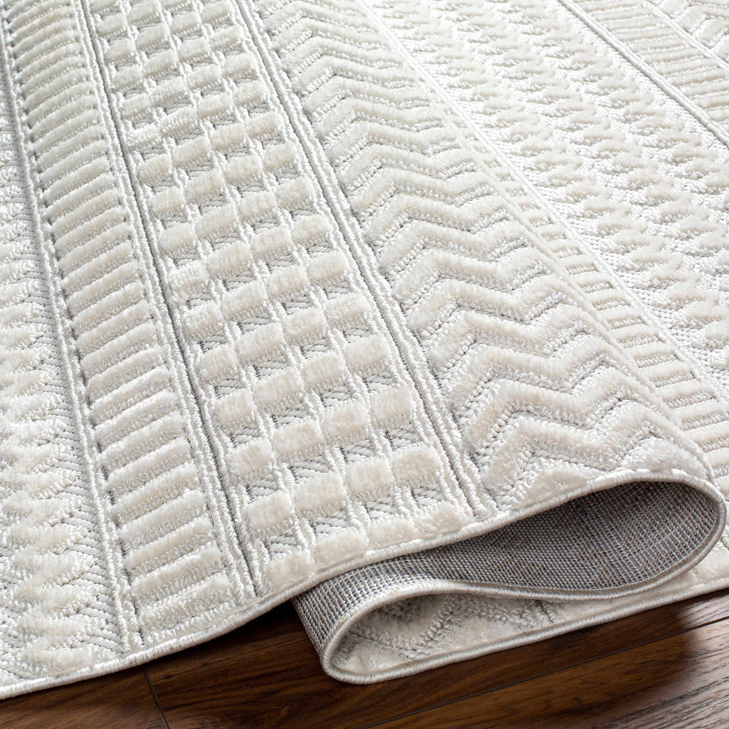 Hauteloom Limited Edition CIRA01 White Machine Made Polyester Rug