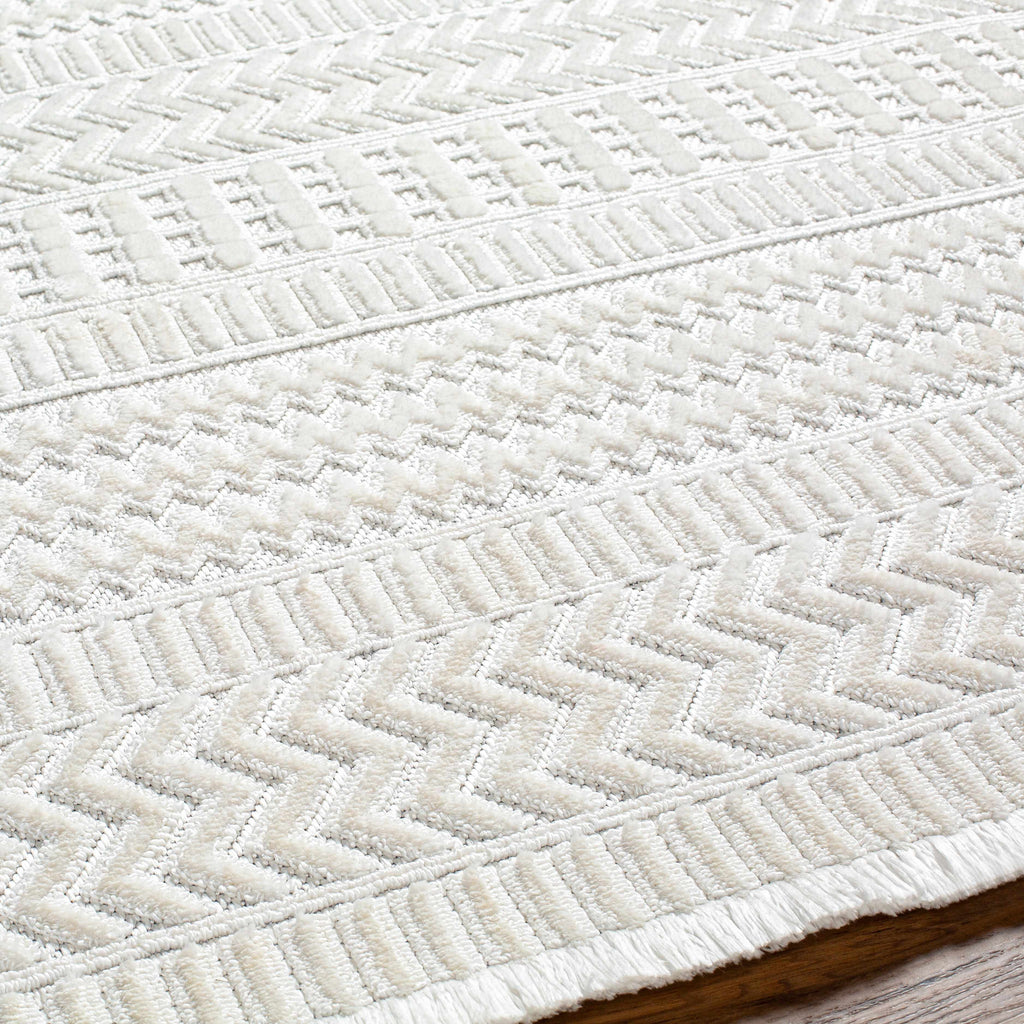 Hauteloom Limited Edition CIRA01 White Machine Made Polyester Rug