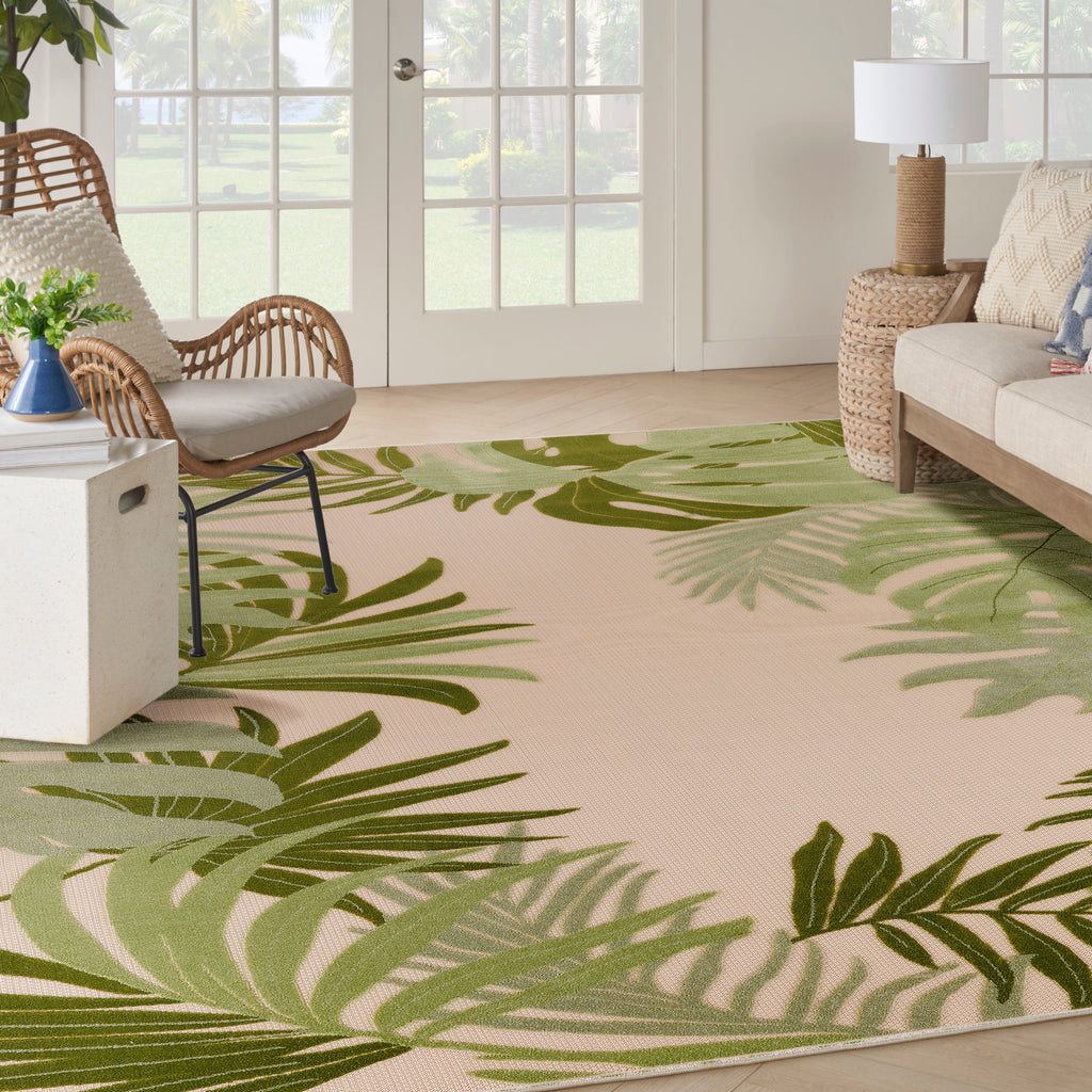 nourison aloha alh40 ivory green rug
