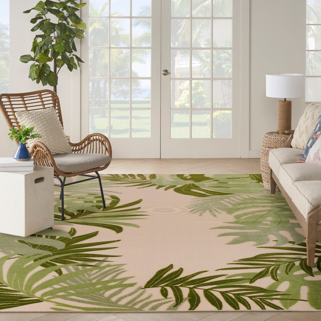 nourison aloha alh40 ivory green rug