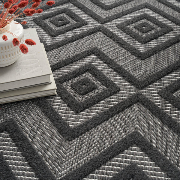 nourison versatile nrv01 charcoal black rug