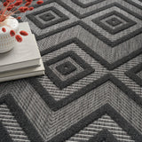 nourison versatile nrv01 charcoal black rug