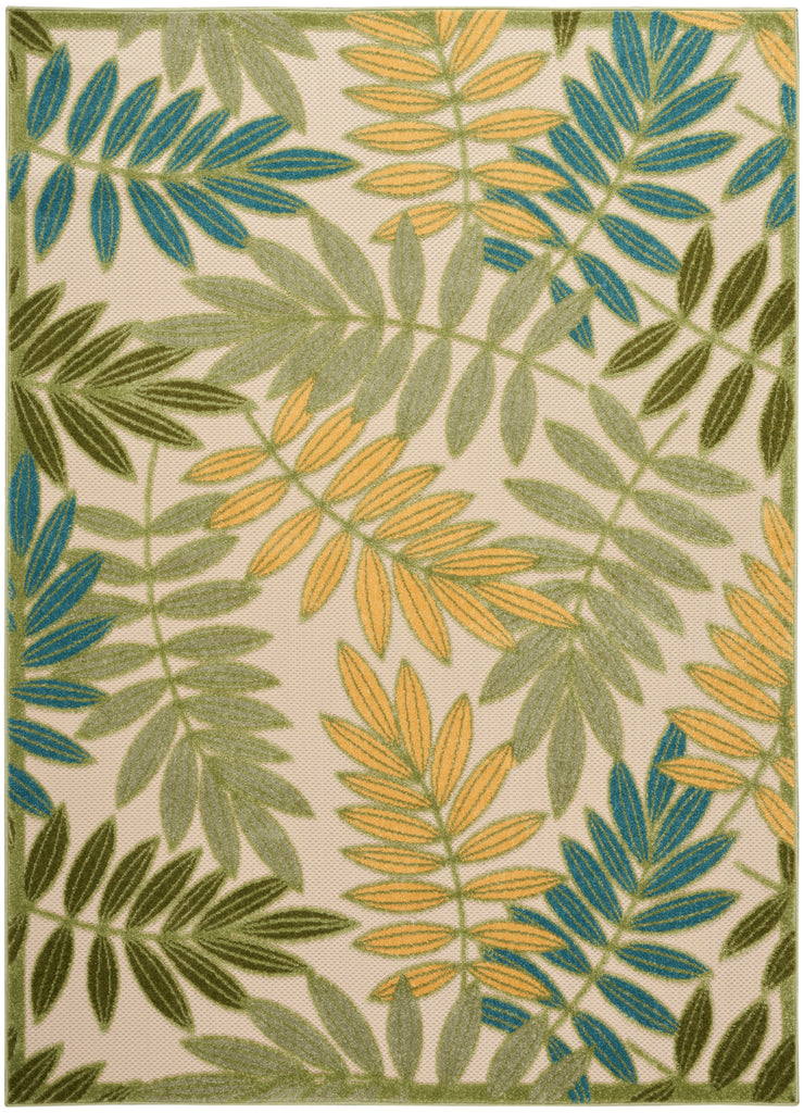 nourison aloha alh18 green multicolor rug