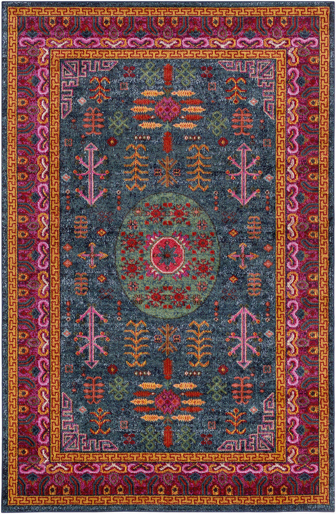 Hauteloom Cleveland CLE Teal Machine Made Polypropylene Rug
