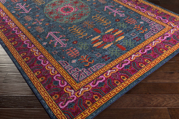 Hauteloom Cleveland CLE Teal Machine Made Polypropylene Rug