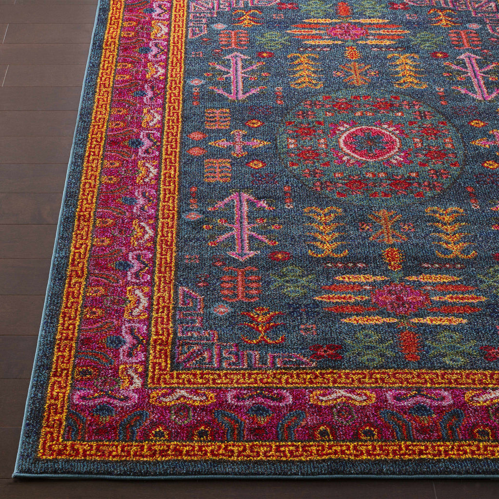 Hauteloom Cleveland CLE Teal Machine Made Polypropylene Rug
