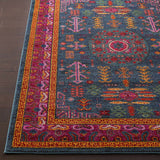 Hauteloom Cleveland CLE Teal Machine Made Polypropylene Rug