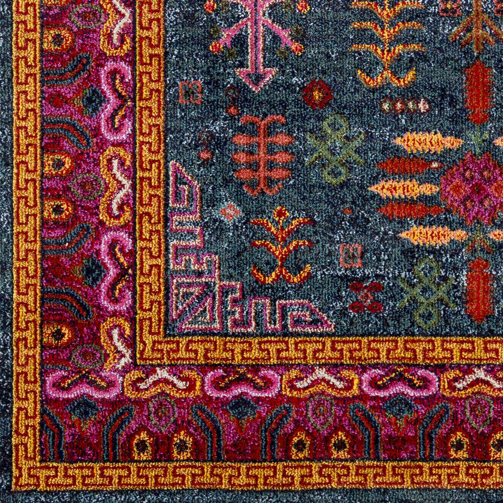 Hauteloom Cleveland CLE Teal Machine Made Polypropylene Rug
