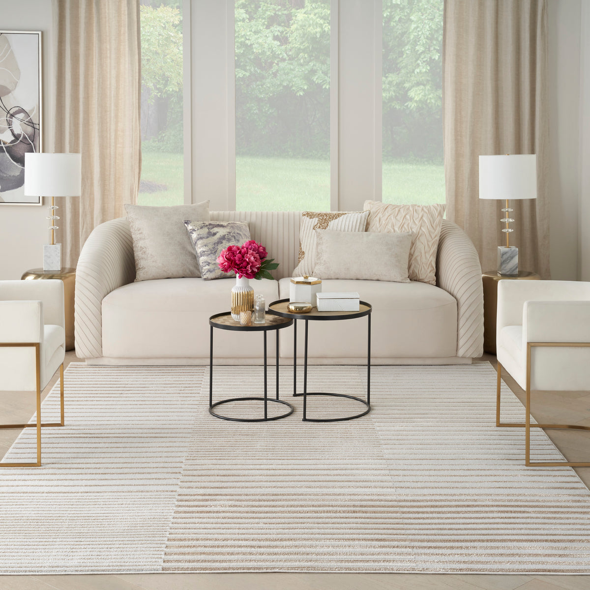 nourison brushstrokes bsk04 beige silver rug