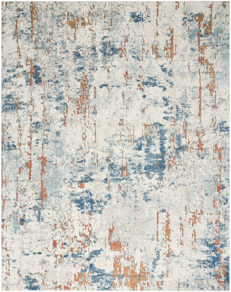 nourison quarry qua01 beige blue rust rug