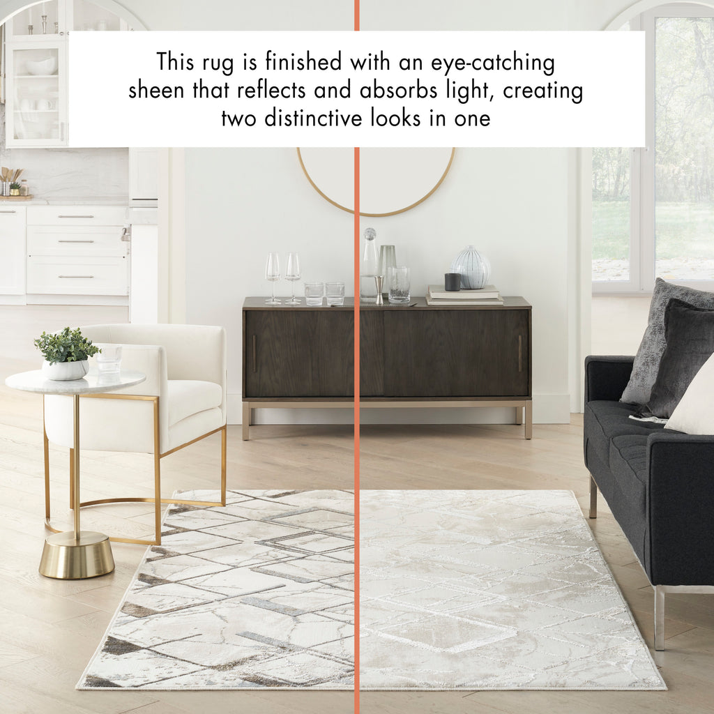 nourison glitz glz02 ivory grey rug