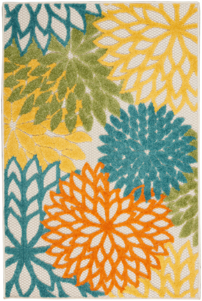 nourison aloha alh05 turquoise multicolor rug