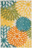 nourison aloha alh05 turquoise multicolor rug