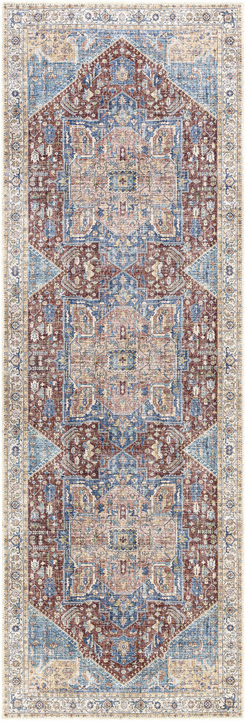 Hauteloom Como COMO Blue Machine Made Chenille-Polyester Rug