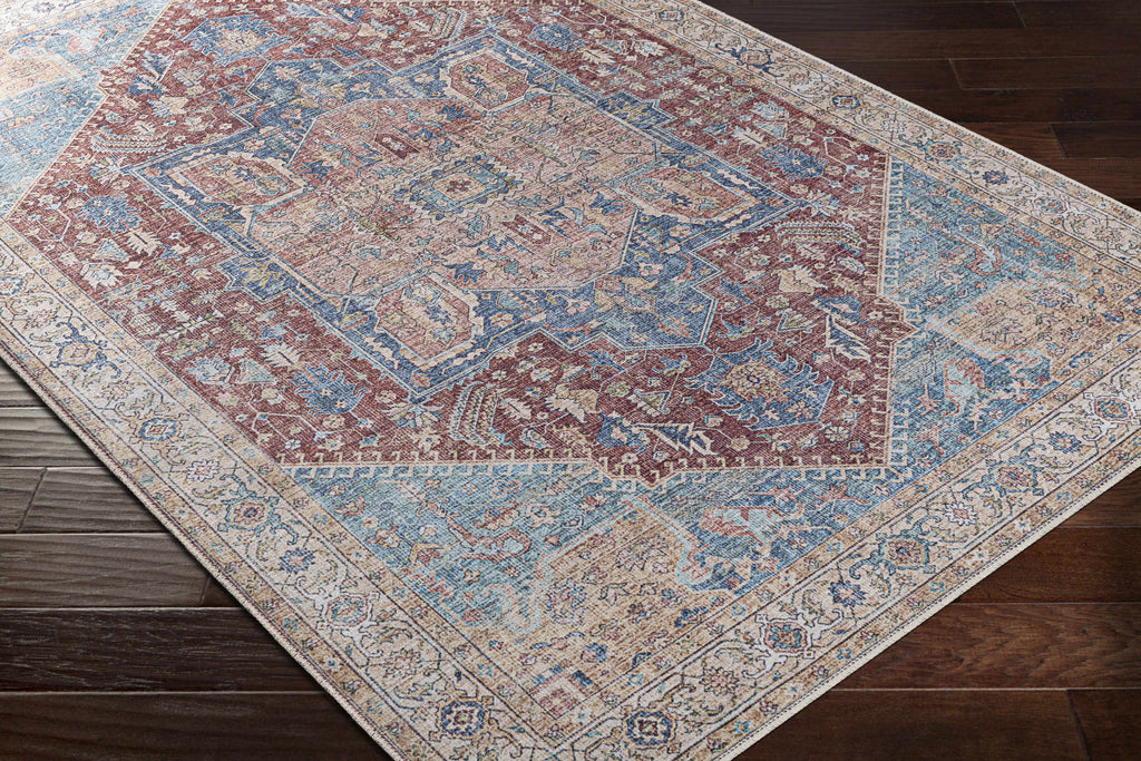 Hauteloom Como COMO Blue Machine Made Chenille-Polyester Rug