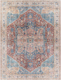 Hauteloom Como COMO Blue Machine Made Chenille-Polyester Rug
