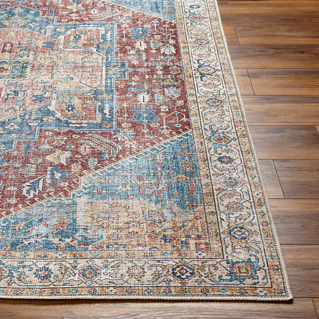Hauteloom Como COMO Blue Machine Made Chenille-Polyester Rug