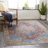 Hauteloom Como COMO Blue Machine Made Chenille-Polyester Rug