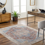 Hauteloom Como COMO Blue Machine Made Chenille-Polyester Rug