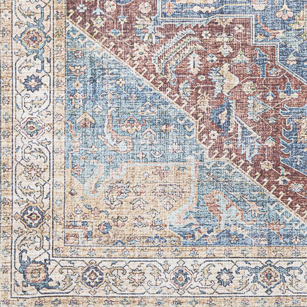 Hauteloom Como COMO Blue Machine Made Chenille-Polyester Rug