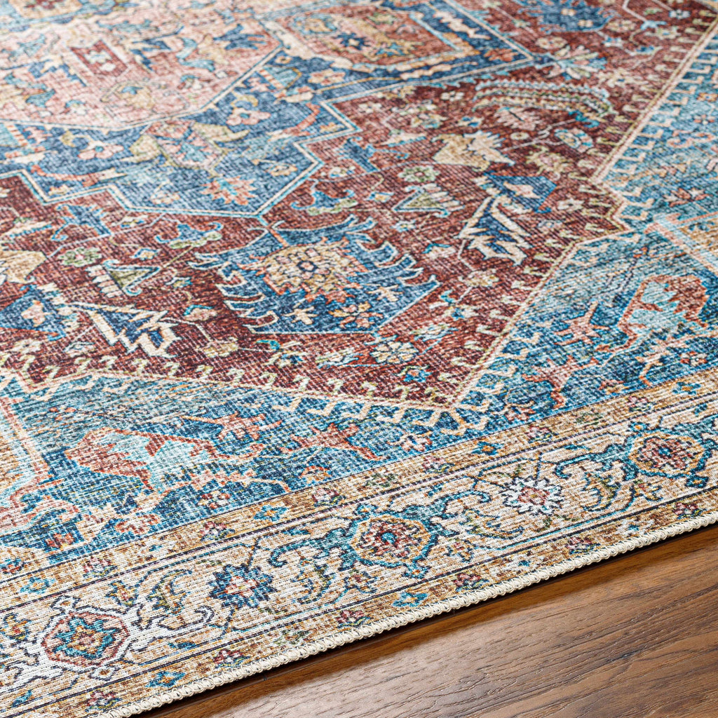 Hauteloom Como COMO Blue Machine Made Chenille-Polyester Rug