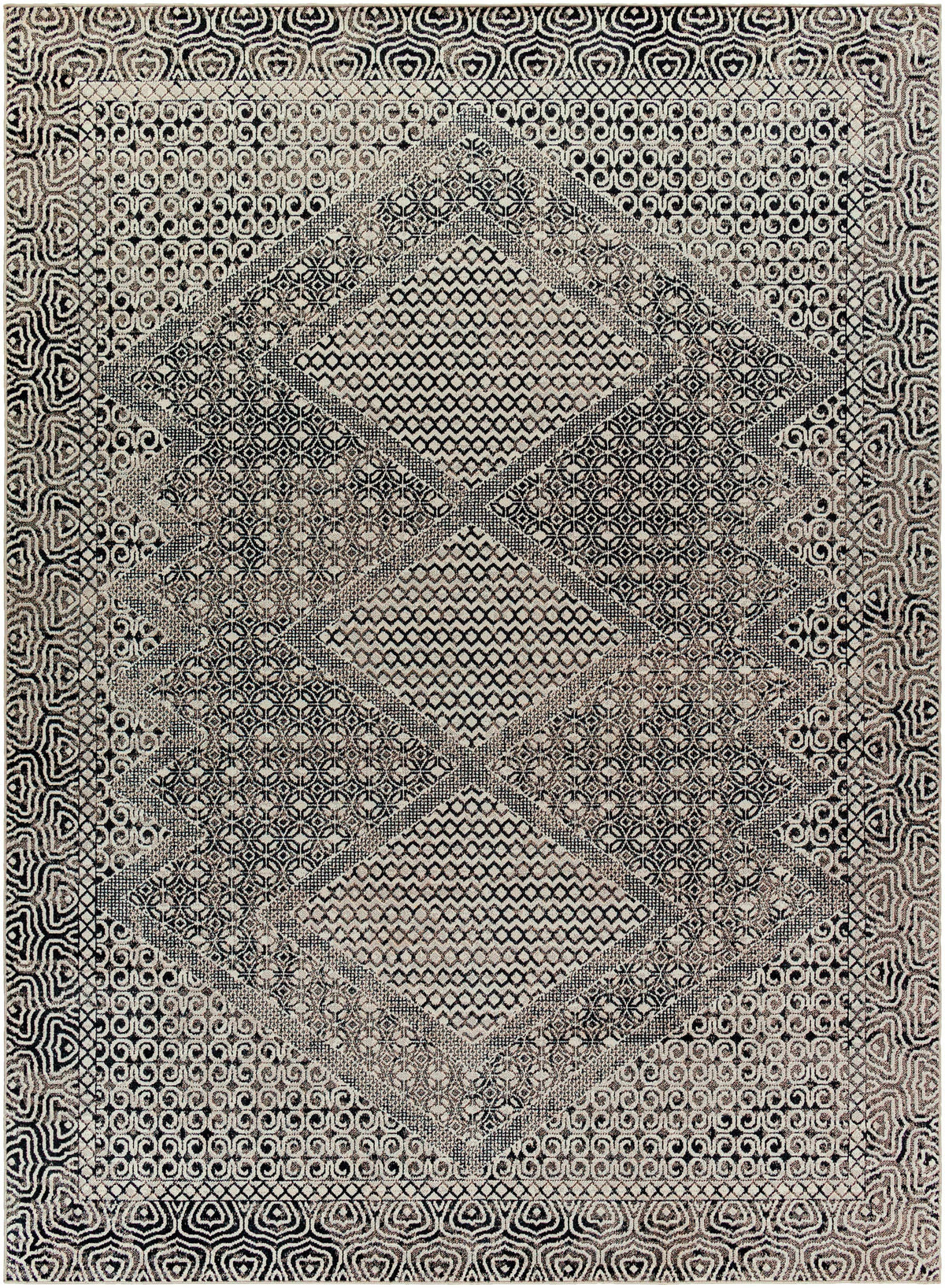 Hauteloom Consuelo CONSU Black Machine Made Polyester Rug