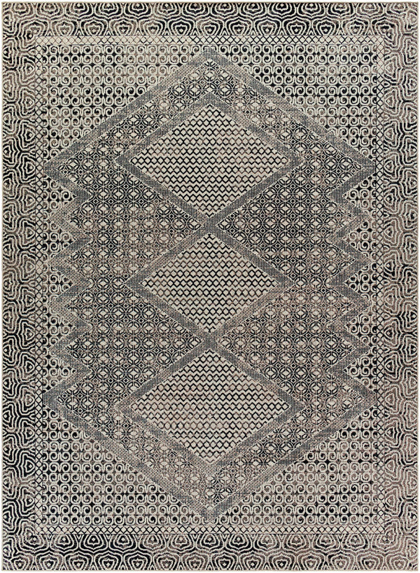 Hauteloom Consuelo CONSU Black Machine Made Polyester Rug
